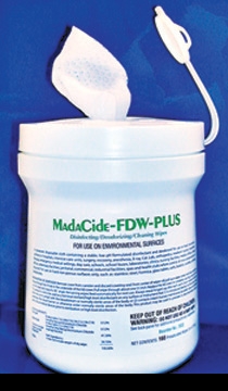 Wipes MadaCide-FDW-Plus® Surface Disinfectant Cleaner Premoistened Alcohol Based 160 Count Canister Disposable Alcohol Scent NonSterile (1/TB 12TB/CS) by MADA Medical Products, Inc.  ID 7032